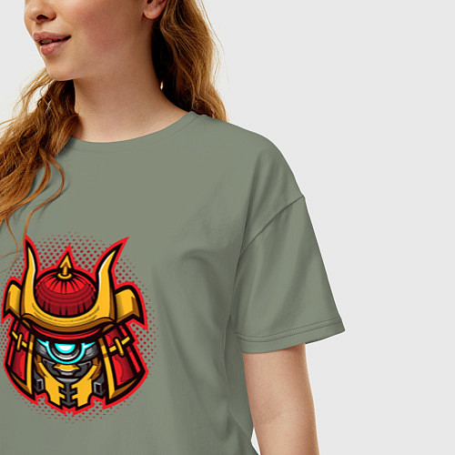 Женская футболка оверсайз Samurai warrior / Авокадо – фото 3