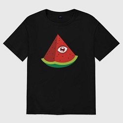 Футболка оверсайз женская Арбузный глаз, цвет: черный