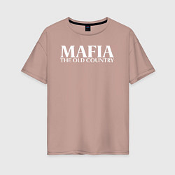 Футболка оверсайз женская Mafia the old country logo, цвет: пыльно-розовый