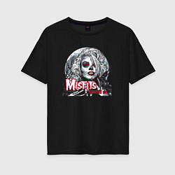 Футболка оверсайз женская Misfits vampire girl, цвет: черный