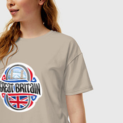 Футболка оверсайз женская Great Britain, цвет: миндальный — фото 2