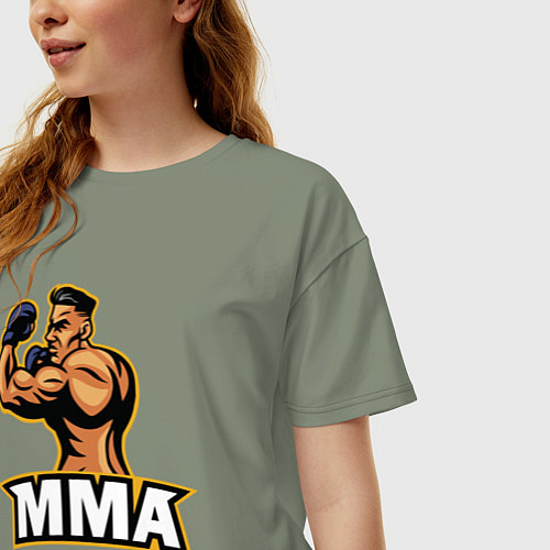 Женская футболка оверсайз Fighter MMA / Авокадо – фото 3