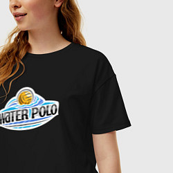Футболка оверсайз женская Water polo sport, цвет: черный — фото 2