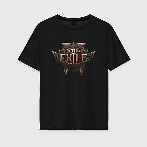 Женская футболка оверсайз Path of exile 2 logo / Черный – фото 1