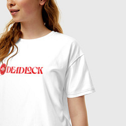 Футболка оверсайз женская Deadlock red logo, цвет: белый — фото 2