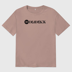 Женская футболка оверсайз Deadlock white logo