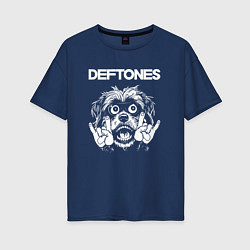 Футболка оверсайз женская Deftones rock dog, цвет: тёмно-синий