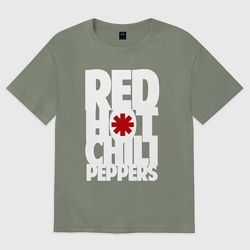 Женская футболка оверсайз RHCP - title and logo / Авокадо – фото 1