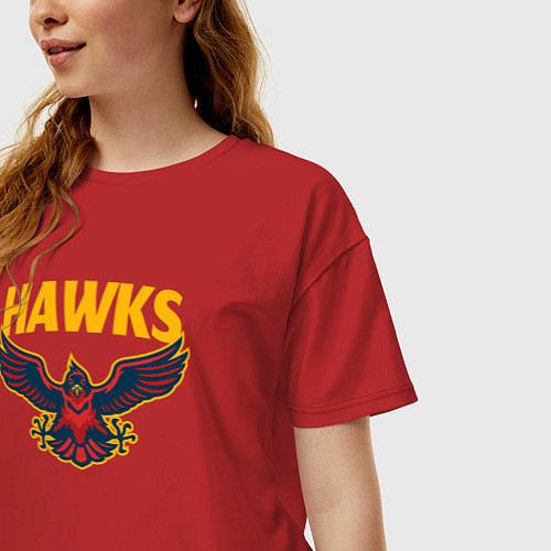 Женская футболка оверсайз Ястребы / Красный – фото 3