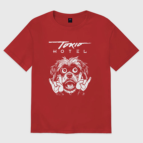 Женская футболка оверсайз Tokio Hotel rock dog / Красный – фото 1
