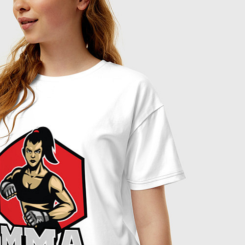 Женская футболка оверсайз MMA girl / Белый – фото 3