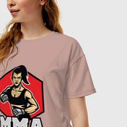 Футболка оверсайз женская MMA girl, цвет: пыльно-розовый — фото 2