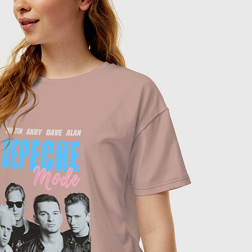 Женская футболка оверсайз Depeche Mode Vintage / Пыльно-розовый – фото 3