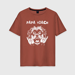 Футболка оверсайз женская Papa Roach rock dog, цвет: кирпичный