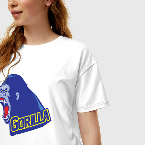 Женская футболка оверсайз Gorilla scream / Белый – фото 3