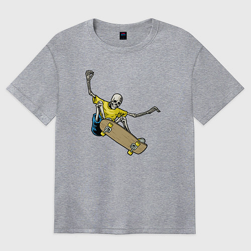 Женская футболка оверсайз Мёртвый скейтбордист / Меланж – фото 1