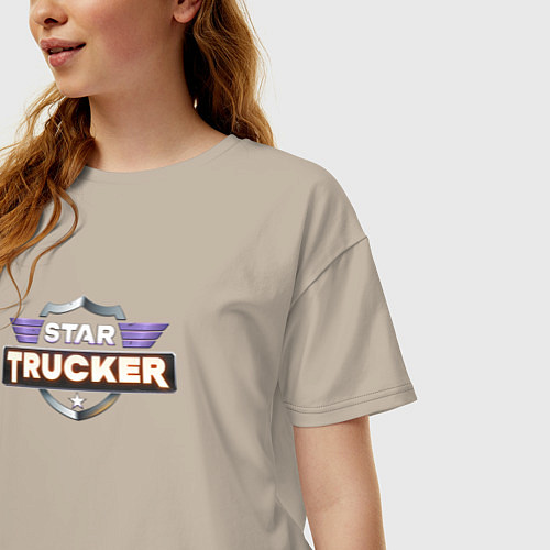 Женская футболка оверсайз Star Trucker / Миндальный – фото 3