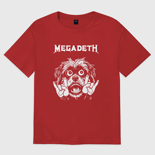 Женская футболка оверсайз Megadeth rock dog / Красный – фото 1
