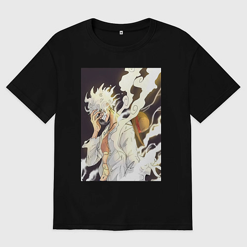 Женская футболка оверсайз Ван-Пис Луффи джойбой / Черный – фото 1