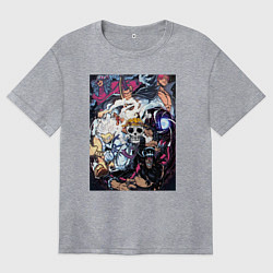 Футболка оверсайз женская Ван-Пис Йонко пираты, цвет: меланж