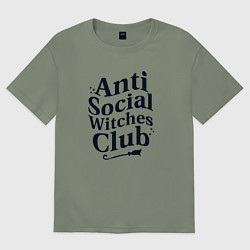 Футболка оверсайз женская Anti social witches club, цвет: авокадо
