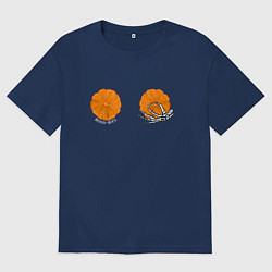 Футболка оверсайз женская Boo - bies, цвет: тёмно-синий