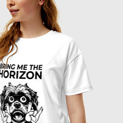 Футболка оверсайз женская Bring Me the Horizon - rock dog, цвет: белый — фото 2