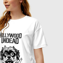 Футболка оверсайз женская Hollywood Undead - rock dog, цвет: белый — фото 2