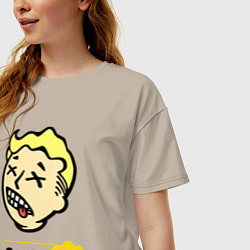 Футболка оверсайз женская Vault boy - covid 19, цвет: миндальный — фото 2