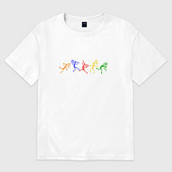 Футболка оверсайз женская Наскальные танцы, цвет: белый