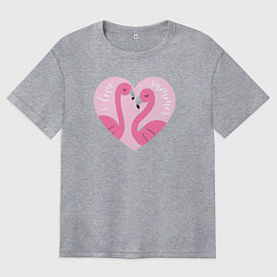 Женская футболка оверсайз Летние фламинго