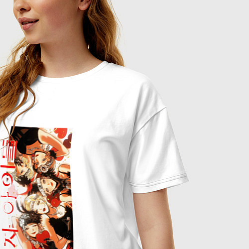 Женская футболка оверсайз Glamour Show / Белый – фото 3