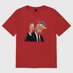 Футболка оверсайз женская Твиттер Трампа, цвет: красный
