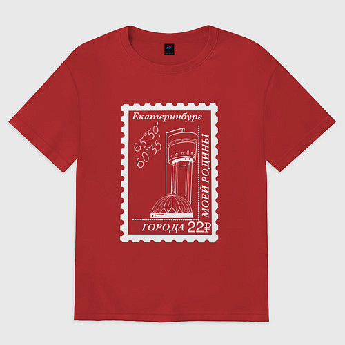 Женская футболка оверсайз Екатеринбург белый / Красный – фото 1