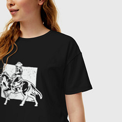 Футболка оверсайз женская Леди ковбой, цвет: черный — фото 2