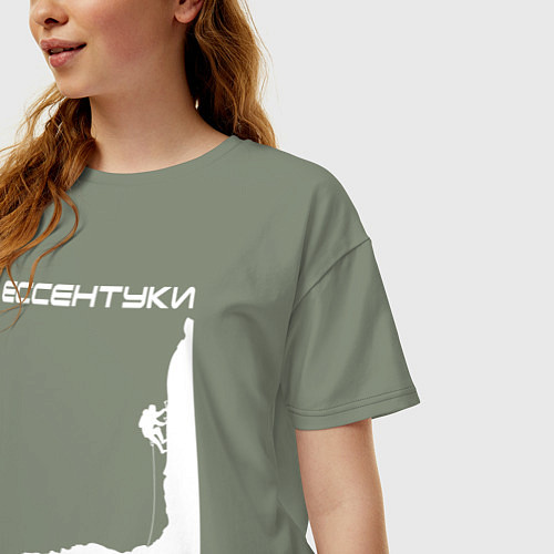 Женская футболка оверсайз Ессентуки альпинизм светлое / Авокадо – фото 3