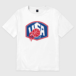 Футболка оверсайз женская Баскетбол США, цвет: белый