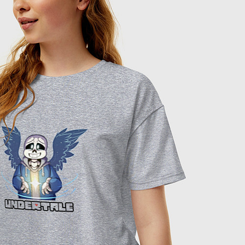 Женская футболка оверсайз Undertale Санс / Меланж – фото 3