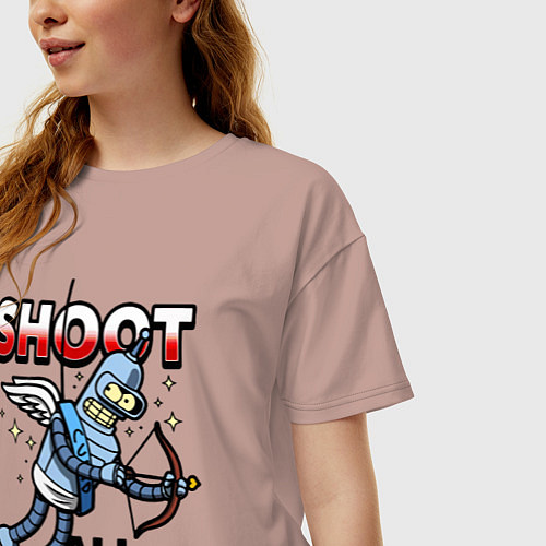 Женская футболка оверсайз Бендер - купидон / Пыльно-розовый – фото 3