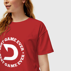 Футболка оверсайз женская Символ Deadlock и круглая надпись best game ever, цвет: красный — фото 2