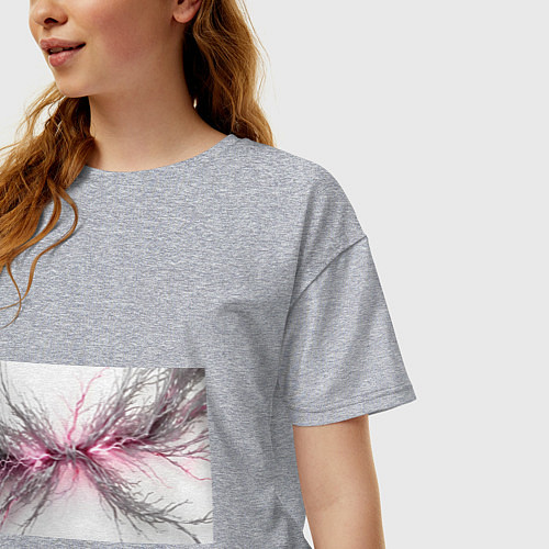 Женская футболка оверсайз Электрическое сплетение / Меланж – фото 3
