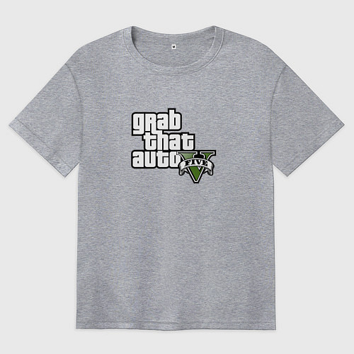 Женская футболка оверсайз GTA5 игровое лого / Меланж – фото 1