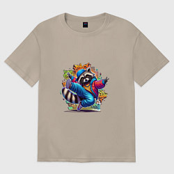 Женская футболка оверсайз Хип-хоп енот