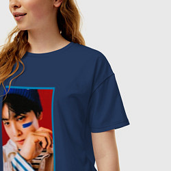 Футболка оверсайз женская Astro Ли Дон Мин, цвет: тёмно-синий — фото 2