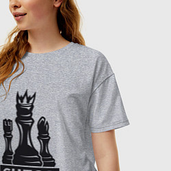 Футболка оверсайз женская Chess championship, цвет: меланж — фото 2