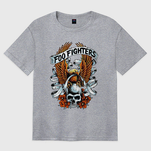 Женская футболка оверсайз Foo Fighters - eagle / Меланж – фото 1