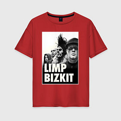 Футболка оверсайз женская Limp Bizkit all, цвет: красный