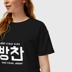 Футболка оверсайз женская Банчан stray kids, цвет: черный — фото 2