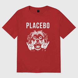 Футболка оверсайз женская Placebo rock dog, цвет: красный