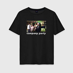 Футболка оверсайз женская The Office - company party, цвет: черный